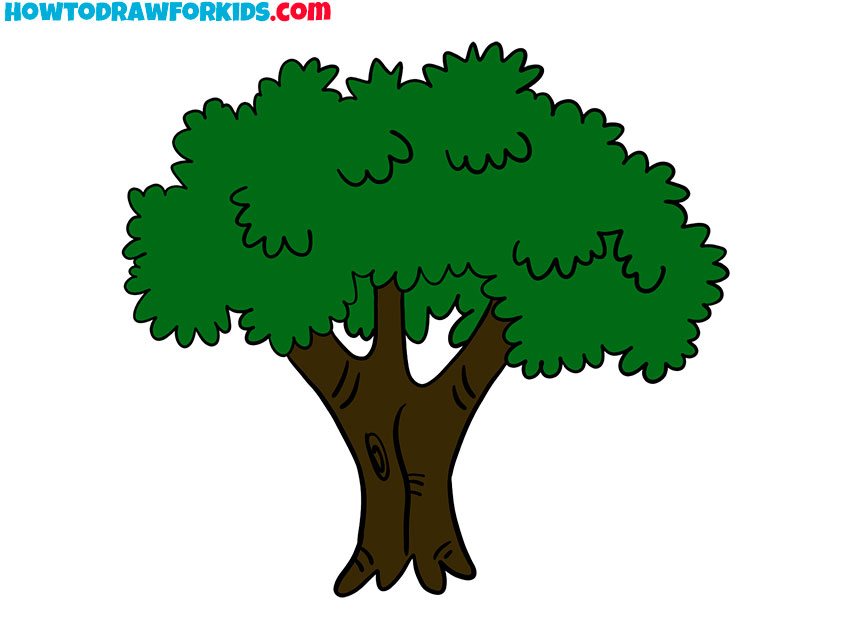 How to Draw an Oak Tree Easy Drawing Tutorial For Kids