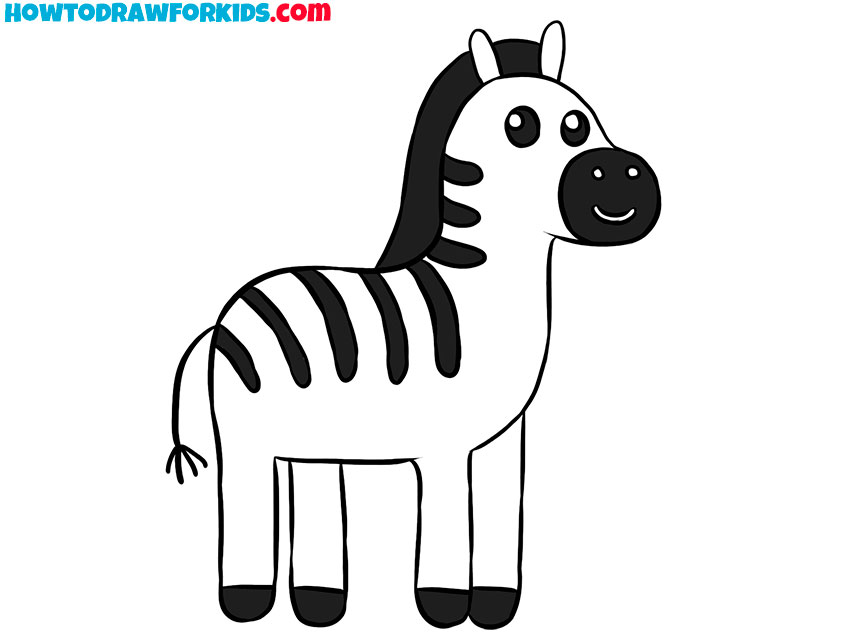easy zebra drawing tutorial