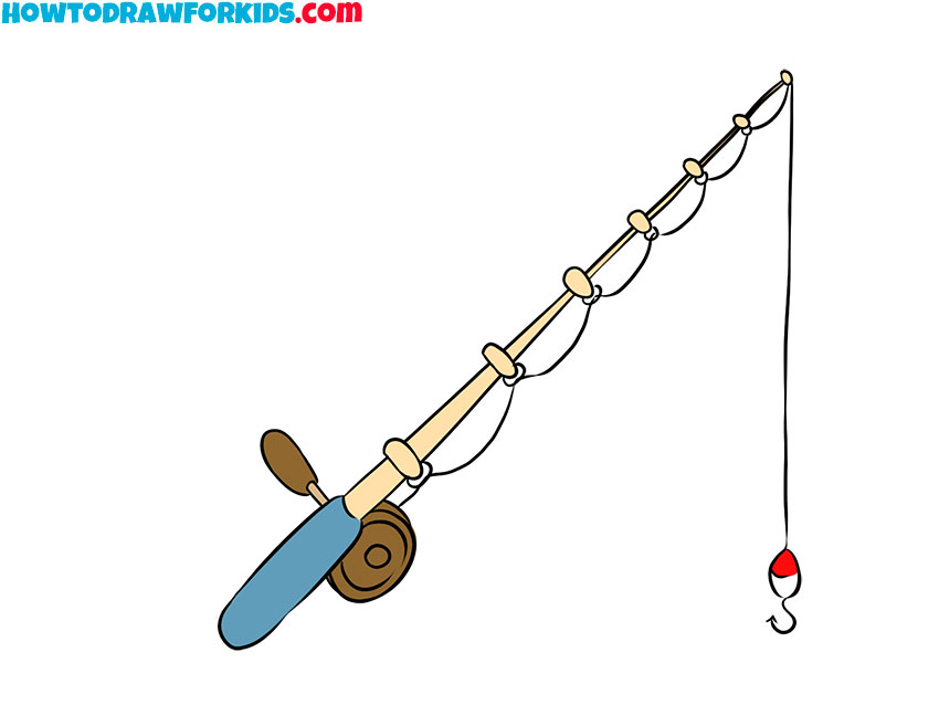 fishing pole outline drawing