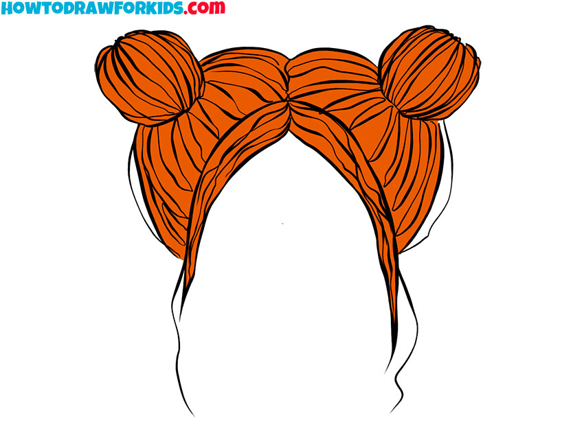 hair buns drawing guide