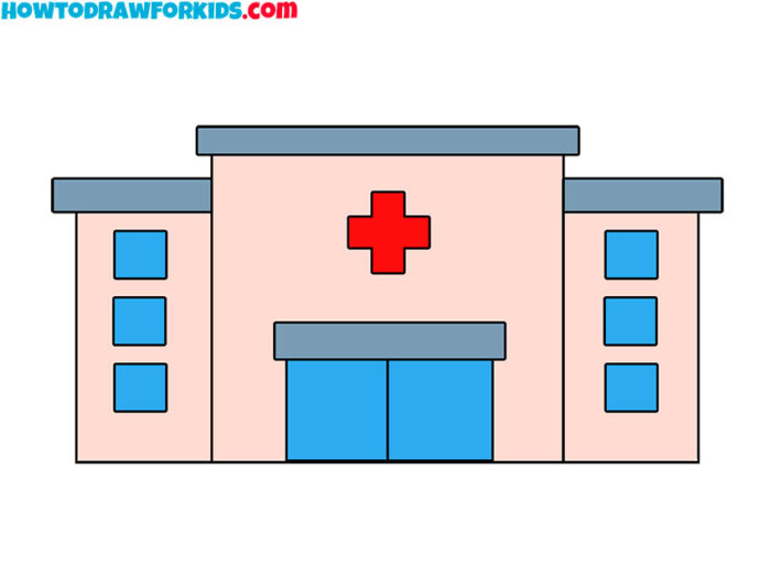 How to Draw a Hospital Easy Drawing Tutorial For Kids