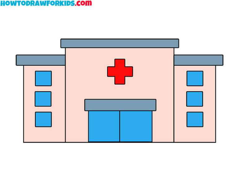 How To Draw A Hospital Easy Drawing Tutorial For Kids