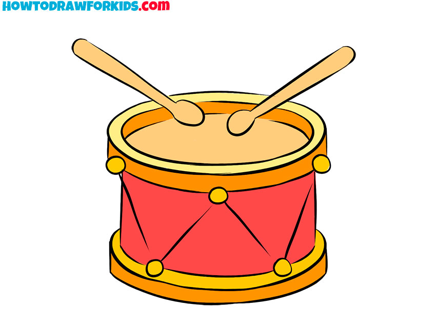 How to Draw a Drum Easy Drawing Tutorial For Kids