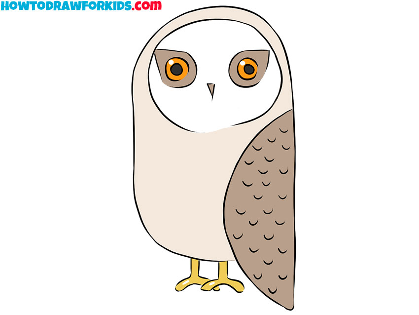 simple snowy owl drawing