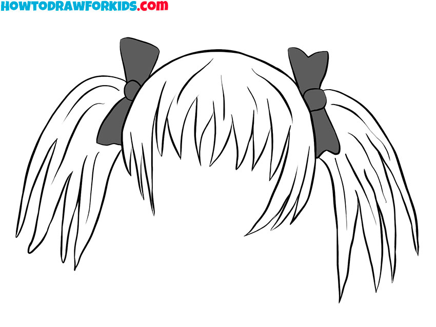 how to draw an anime hair step by step