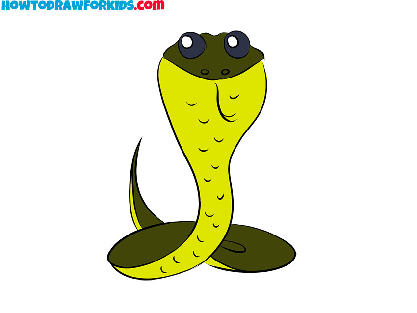 how to draw a realistic cobra snake