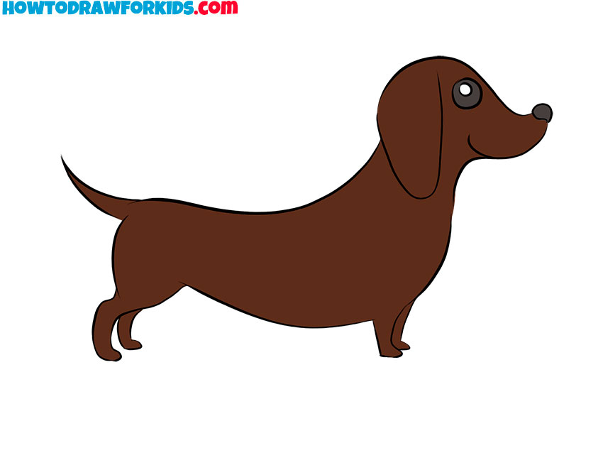 how to draw a simple dachshund