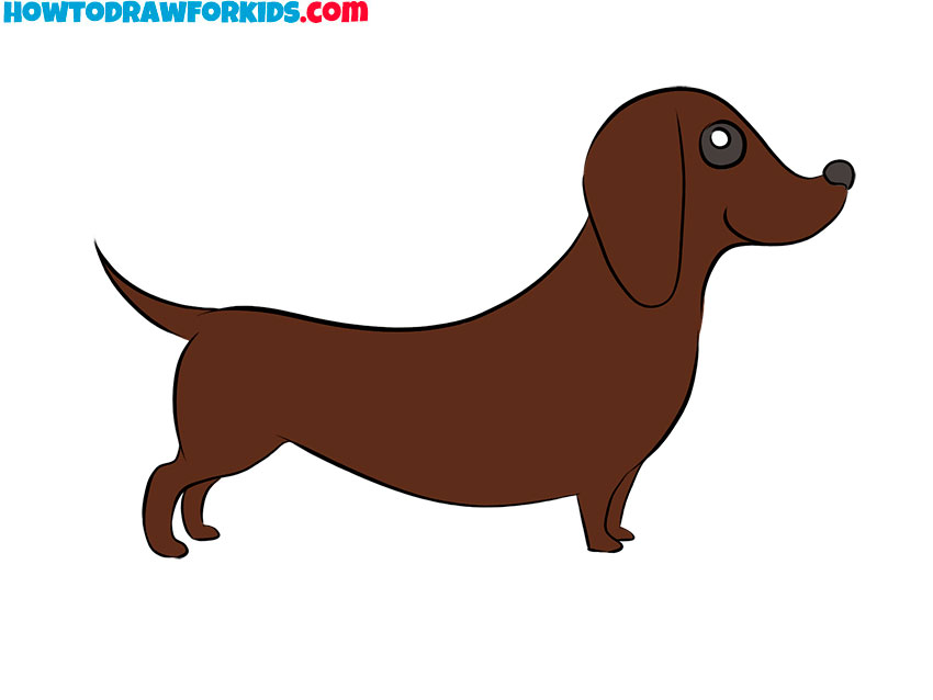 How to Draw a Dachshund Easy Drawing Tutorial For Kids