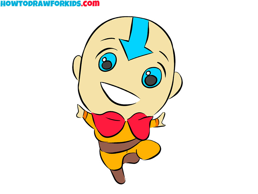 how to draw aang color