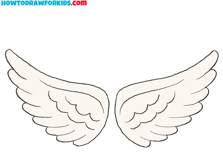 how to draw bird wings for kids