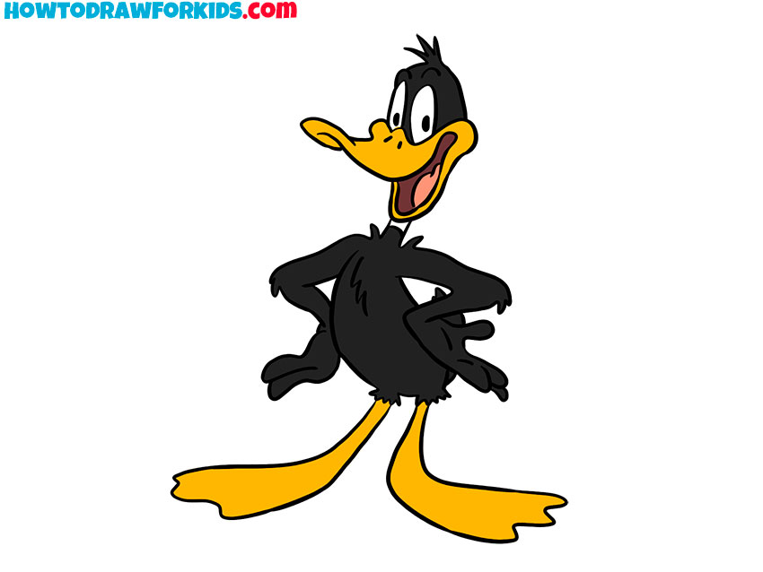 how to draw daffy duck easy and color