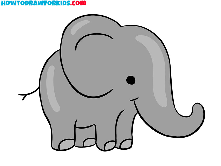how to draw the cartoon elephant