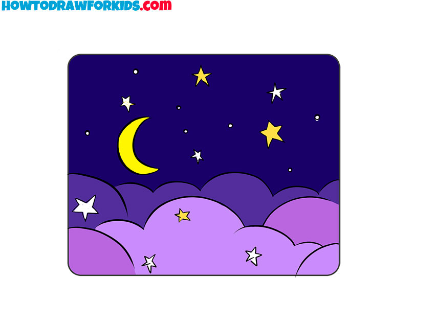 How to Draw the Night Sky Easy Drawing Tutorial For Kids