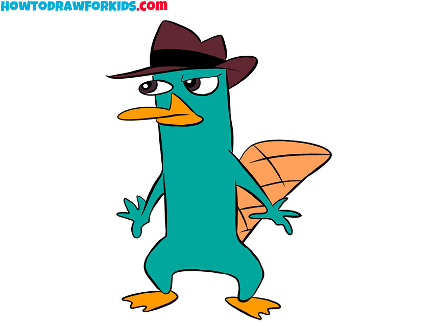 How To Draw Perry The Platypus From Phineas And Ferb Easy Tutorial My