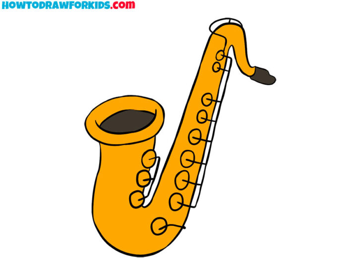 How to Draw a Saxophone Easy Drawing Tutorial For Kids