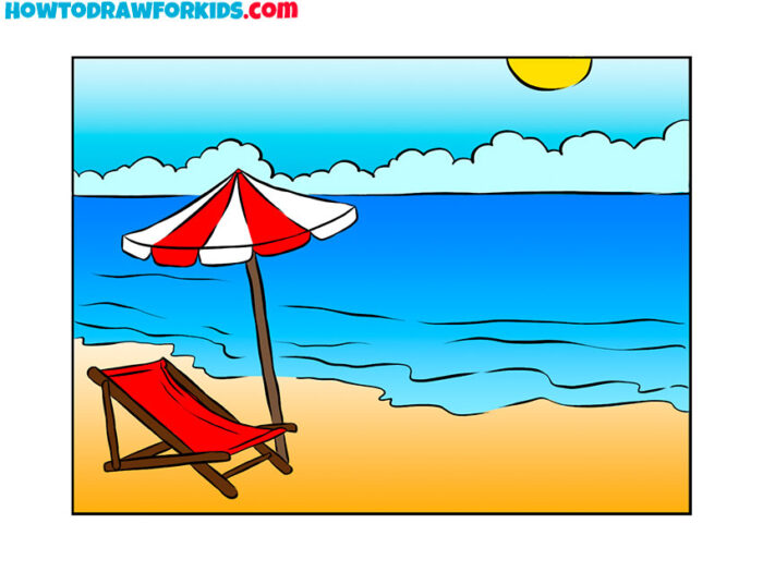 How to Draw a Beach Scene - Easy Drawing Tutorial For Kids