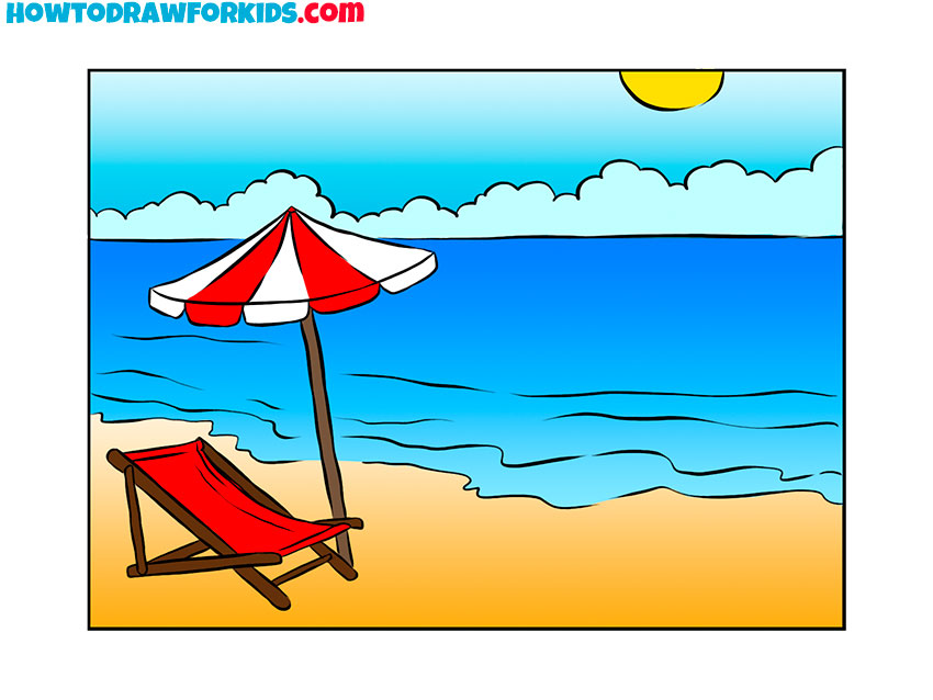 simple beach scene drawing