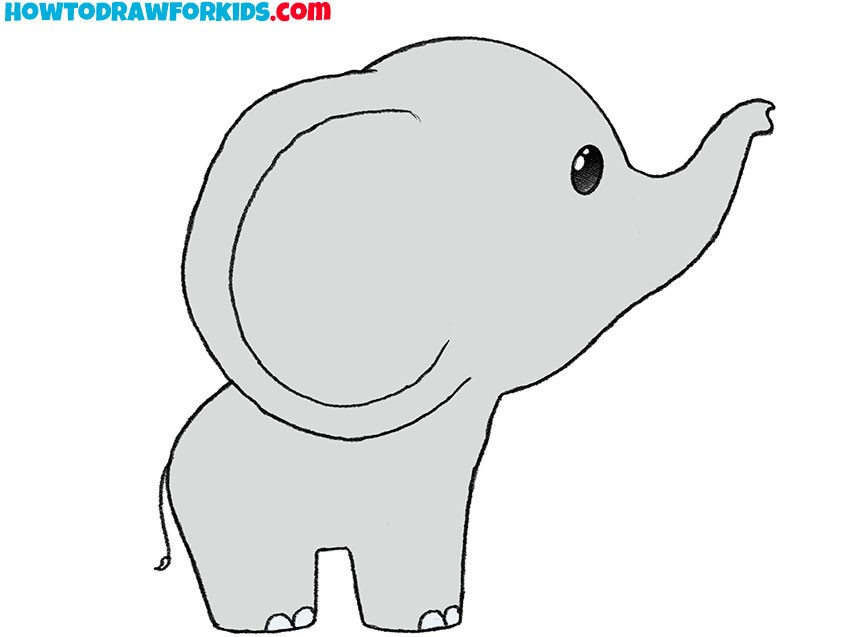 small baby elephant drawing