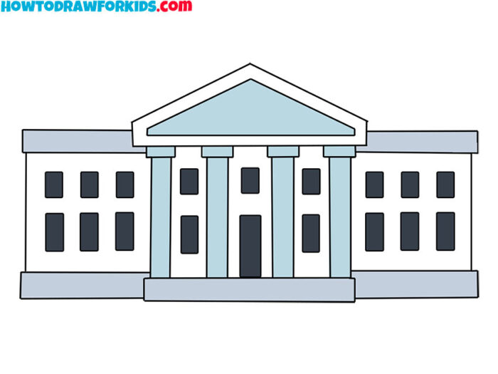 How to Draw the White House Easy Drawing Tutorial For Kids