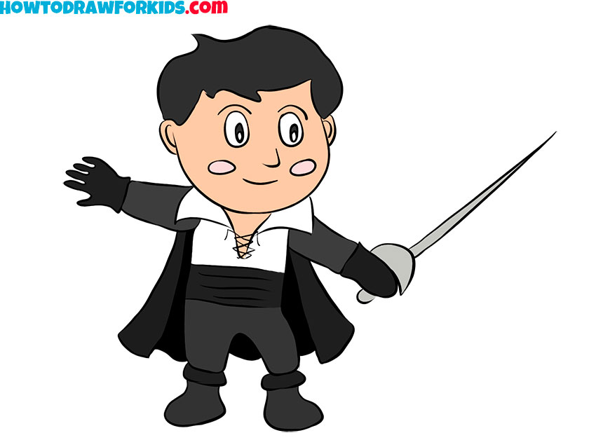 How to Draw Zorro Easy Drawing Tutorial For Kids