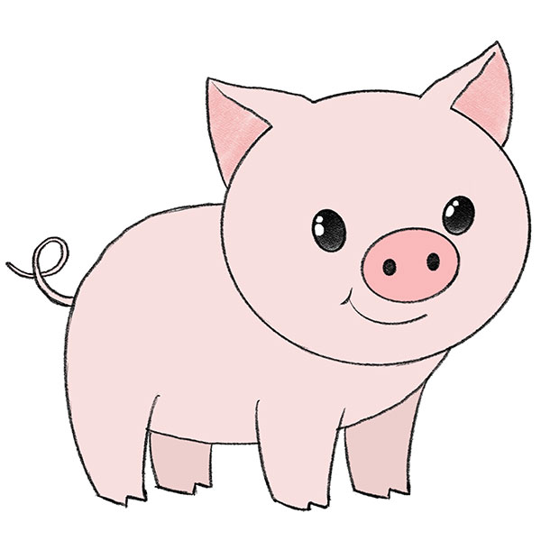 How to Draw a Pig - Easy Drawing Tutorial For Kids