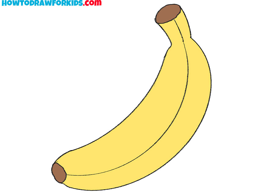 How To Draw A Banana Easy Drawing Tutorial For Kids   A Banana Drawing Tutorial 