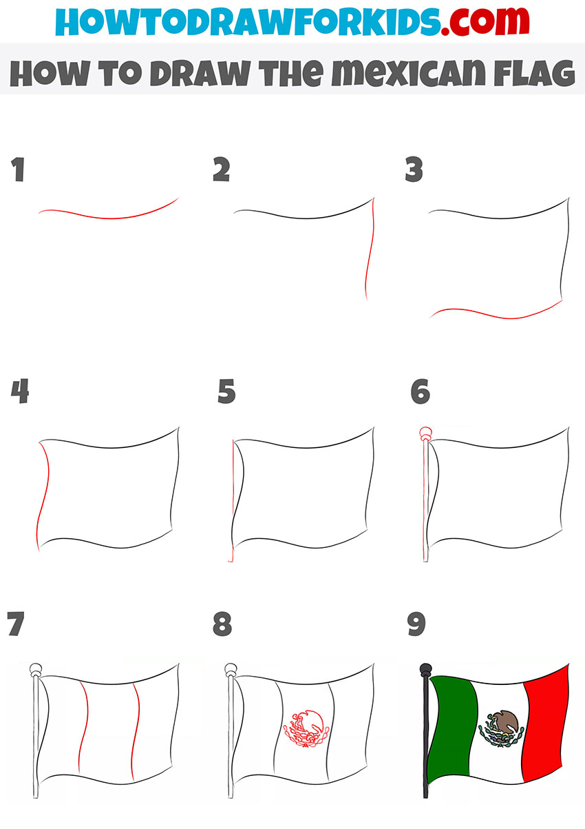 additional mexican flag drawing tutorial