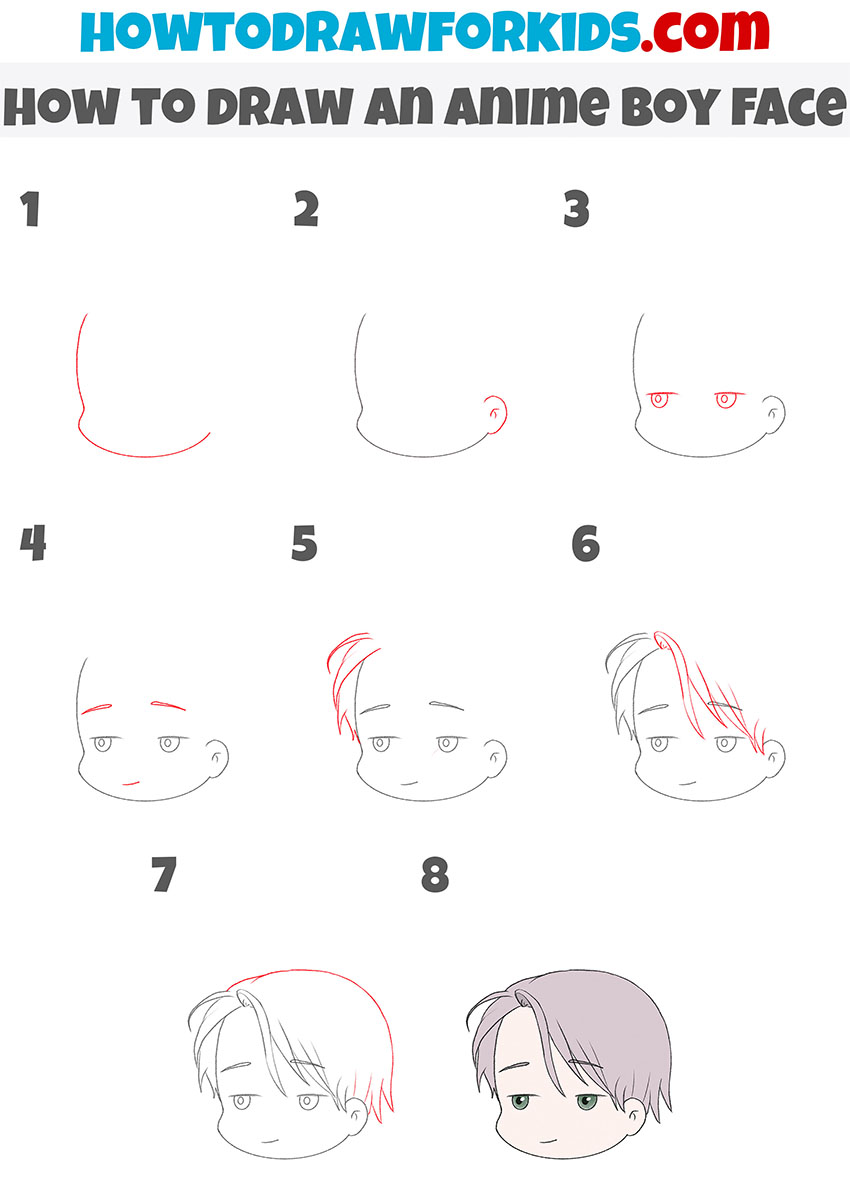anime boy face drawing tutorial