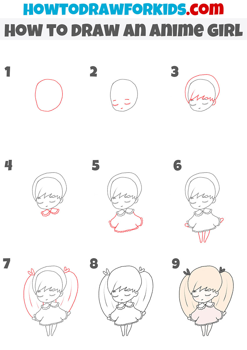 cute anime girl drawing tutorial