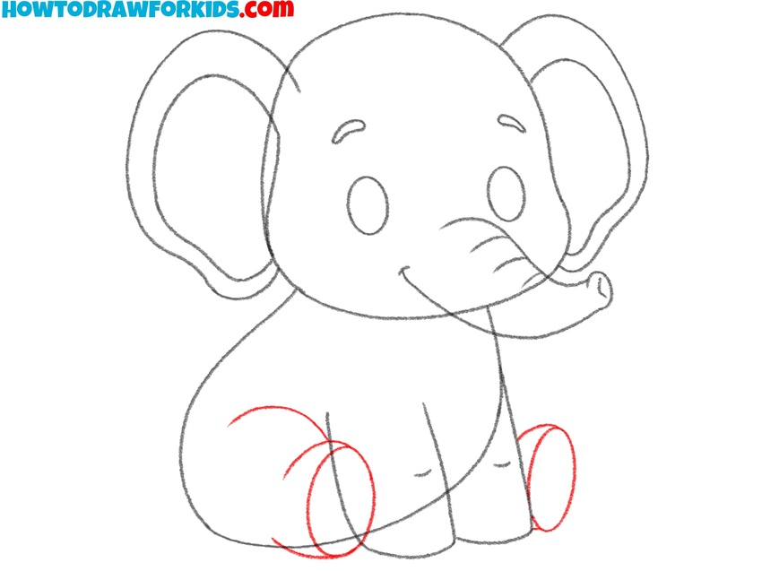 Add the rear legs and feet