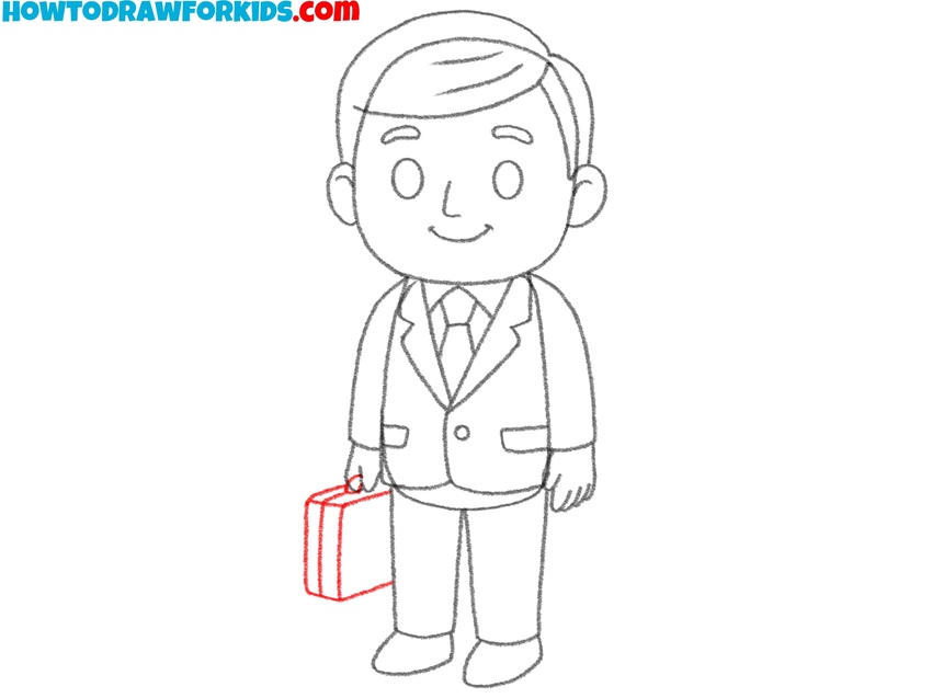 Illustrate a briefcase in the hand