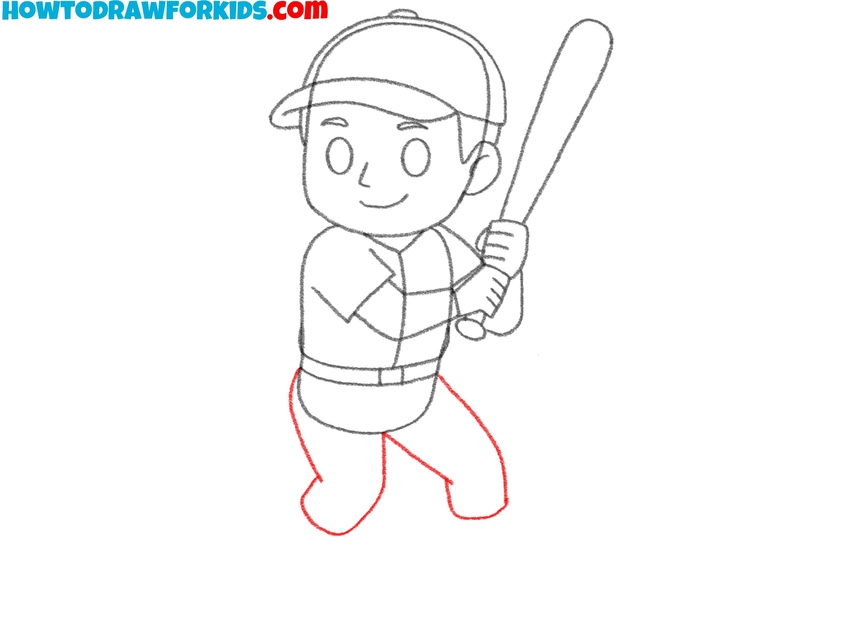 Sketch the upper legs and knees