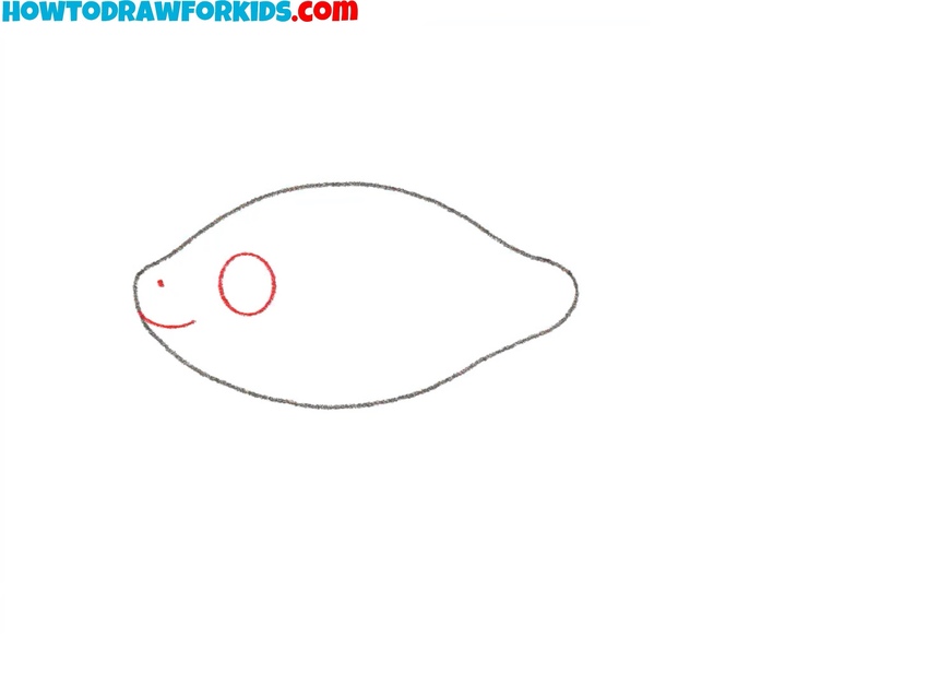 Draw the betta fish eye and mouth