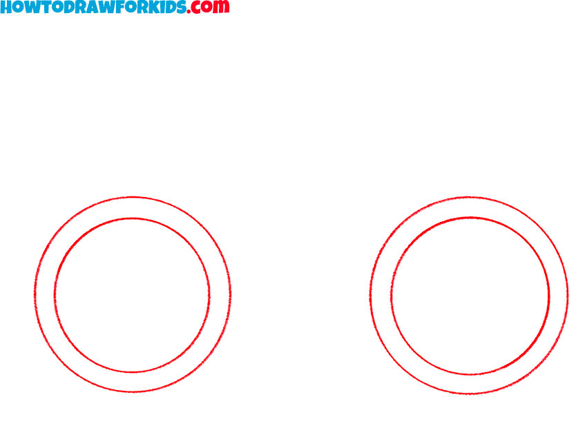 Sketch the front and rear wheels