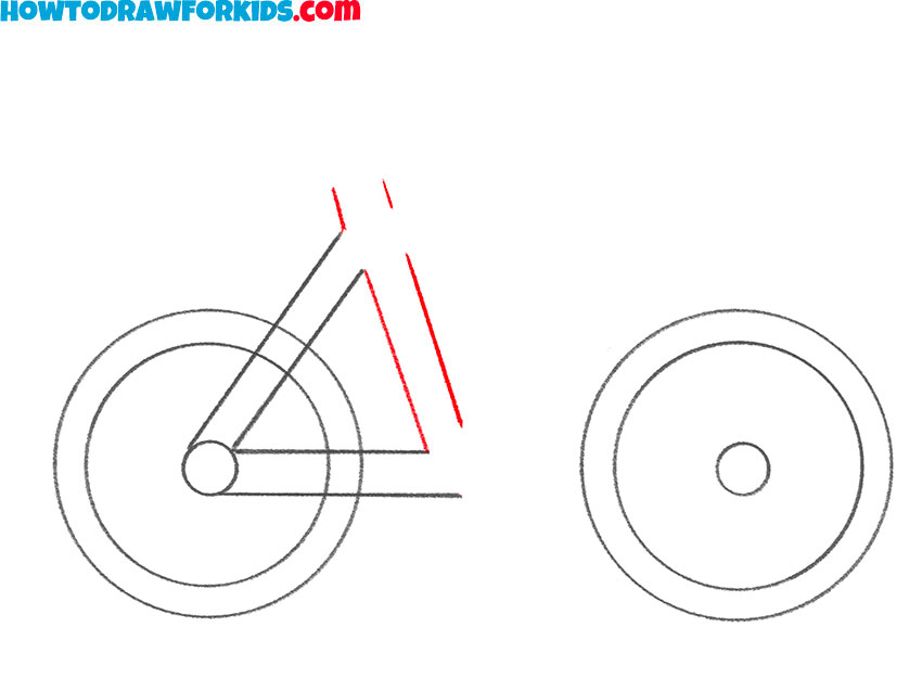 Draw the bicycle seat tube