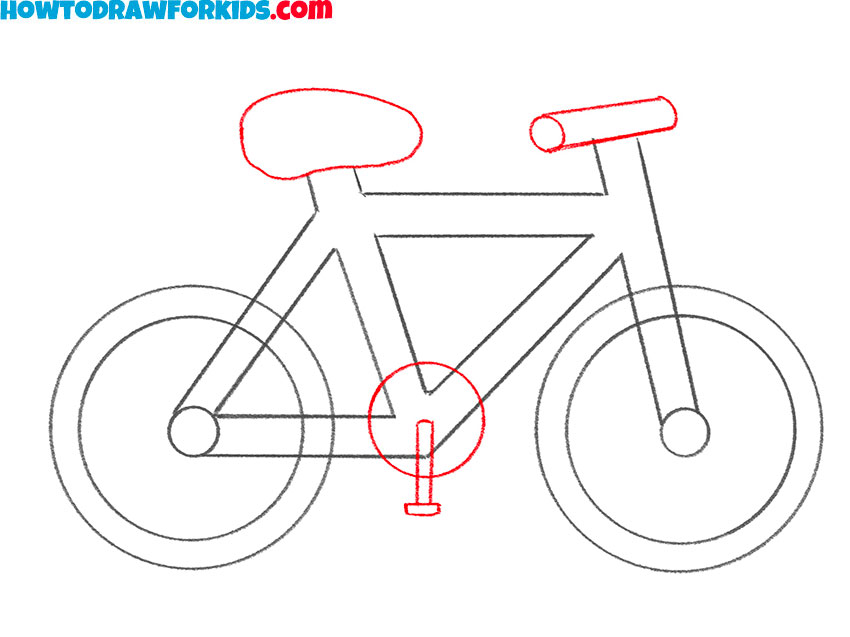 Add the seat, pedals, and handlebars