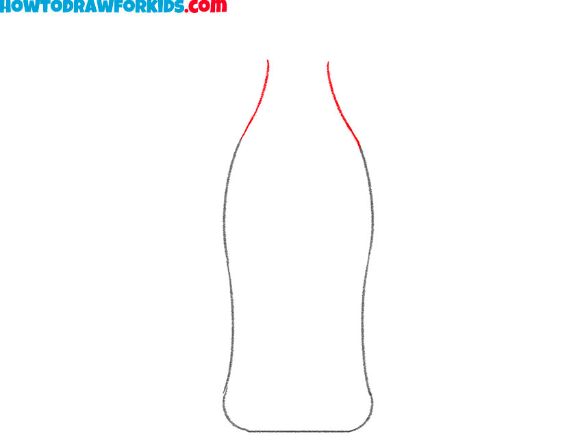 Draw the soda bottle shoulders