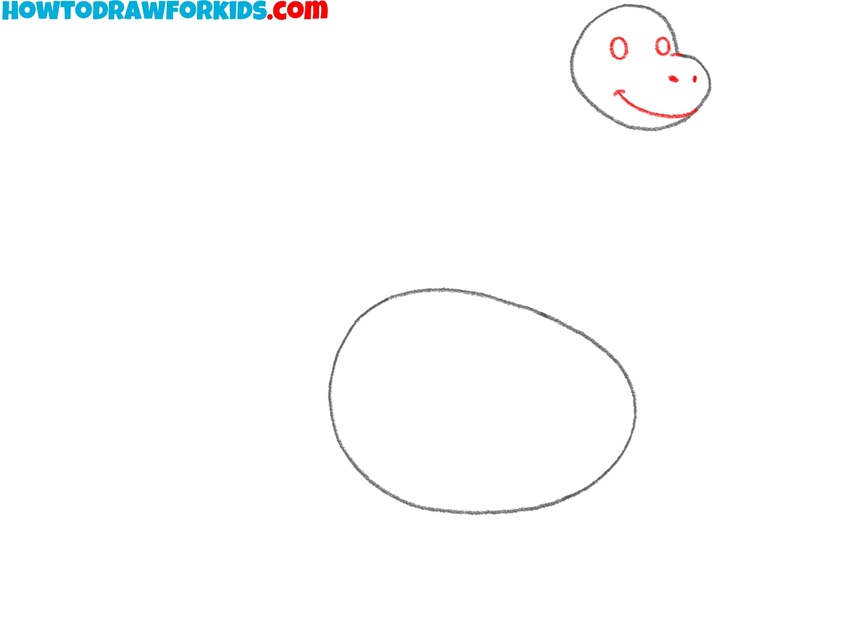 Draw the eyes and nostrils of the dinosaur