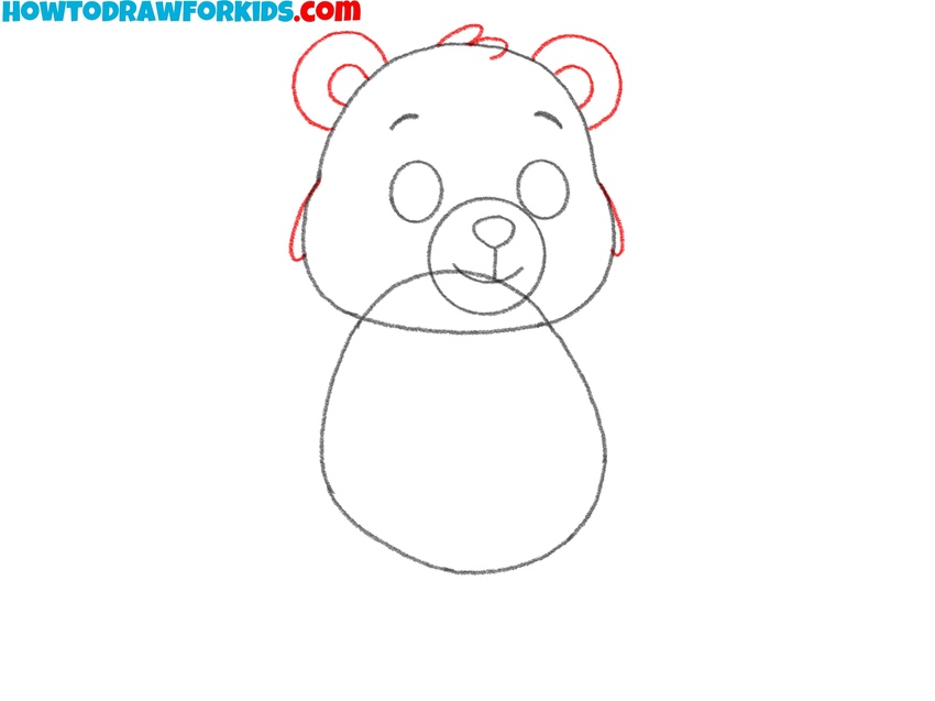 Add the ears and hair tuft