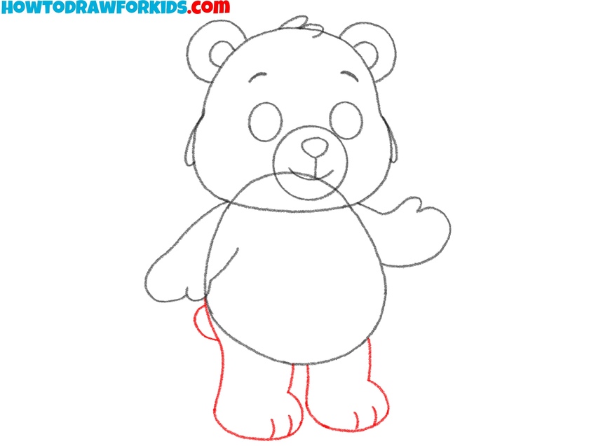 Illustrate the short legs of the bear