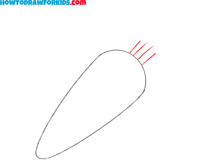 Sketch short lines for the stem base