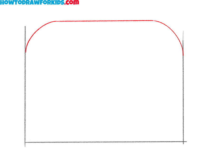 Sketch the rounded lid top