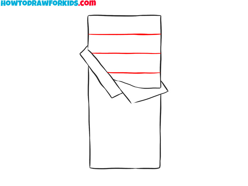 Add horizontal divisions on the chocolate surface