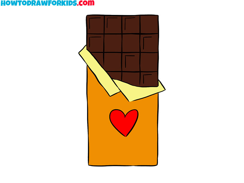 Color the chocolate and wrapper