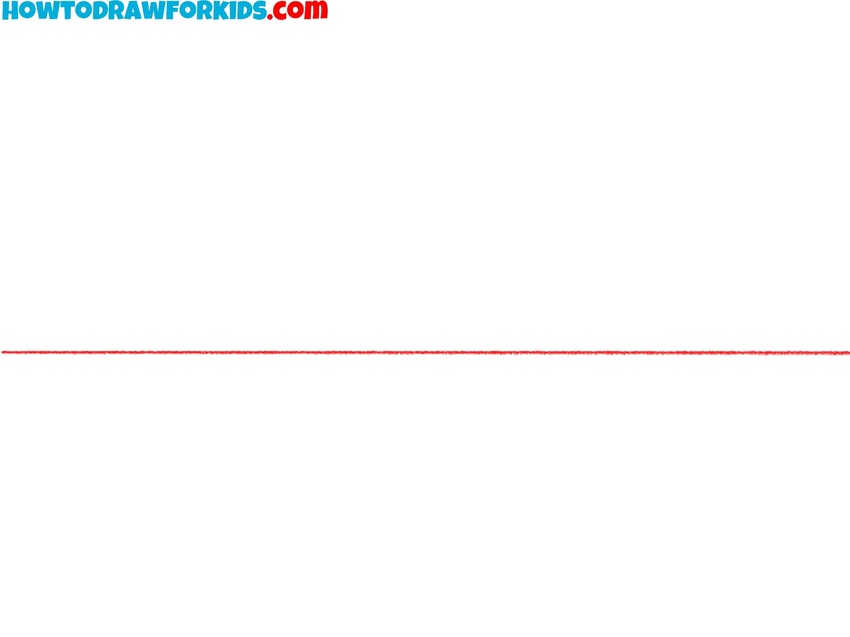 Sketch the straight horizon line