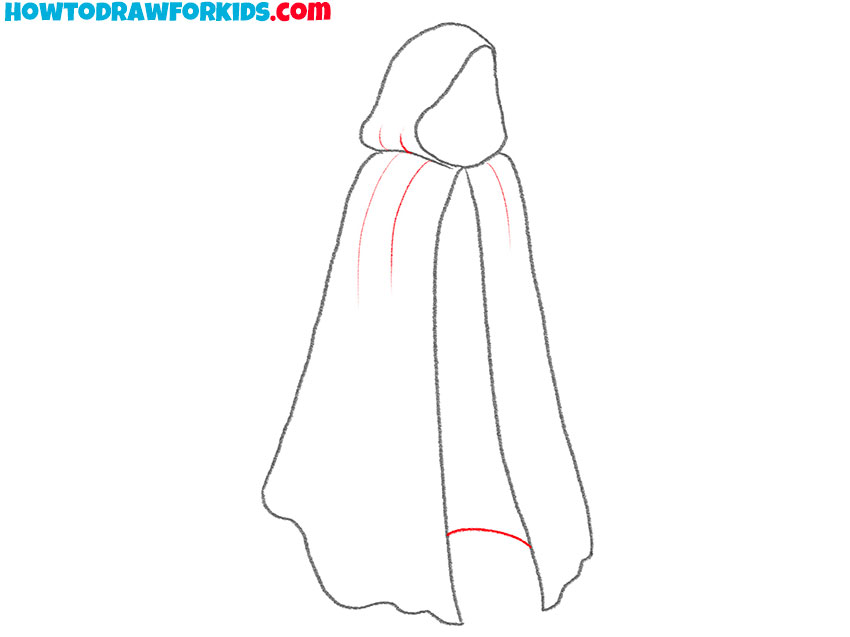 Add vertical folds on the cloak