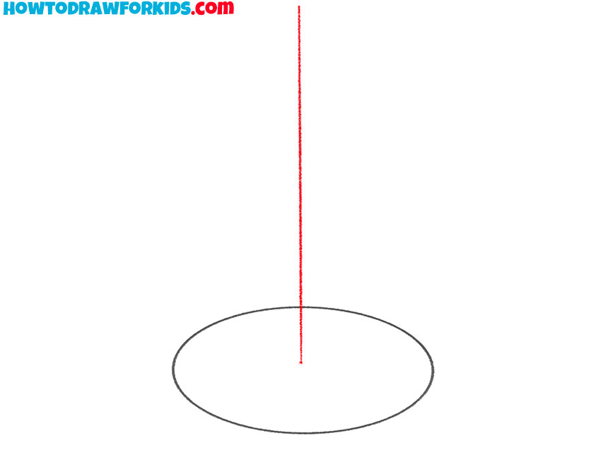 Mark the central vertical axis line