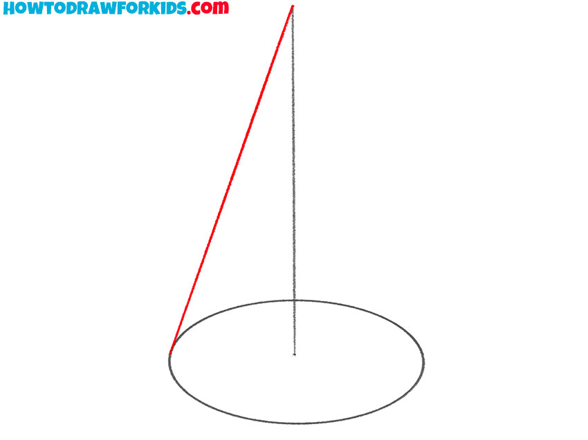 Sketch the first slanted side of the figure
