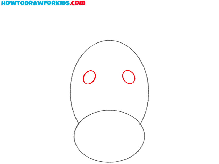 Sketch the eyes of the animal