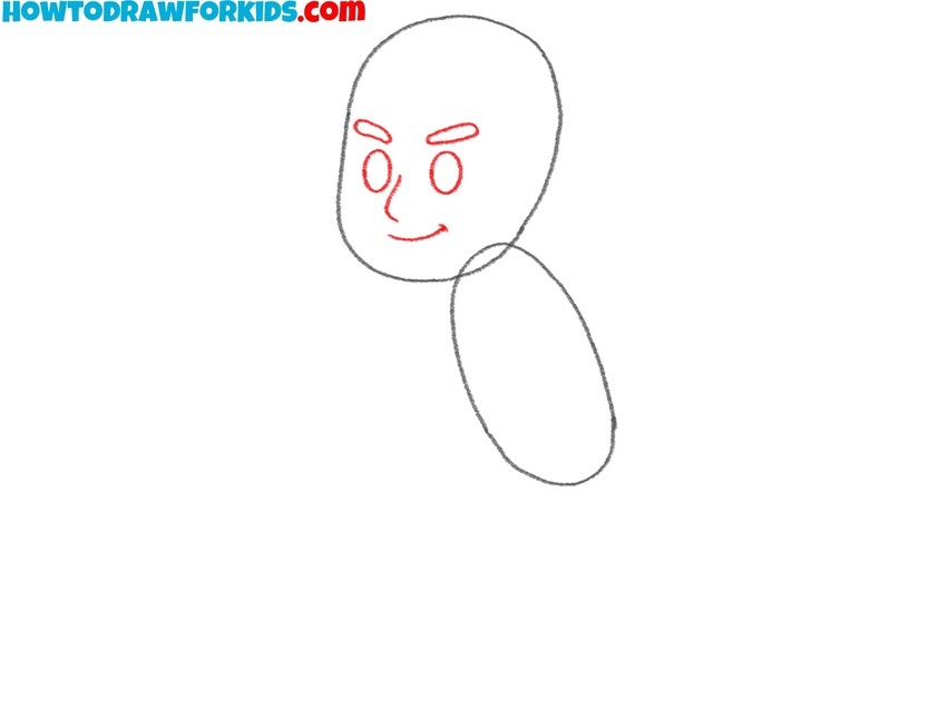 Place the facial features on the head